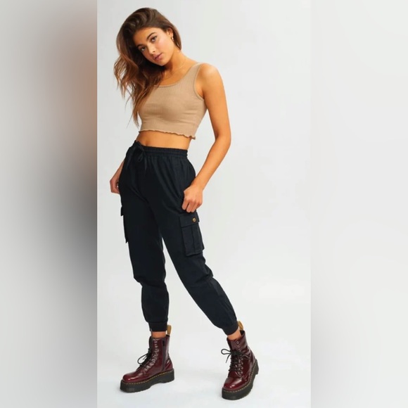 Kuwalla Tee Black Linen Cargo Pants - Picture 1 of 12